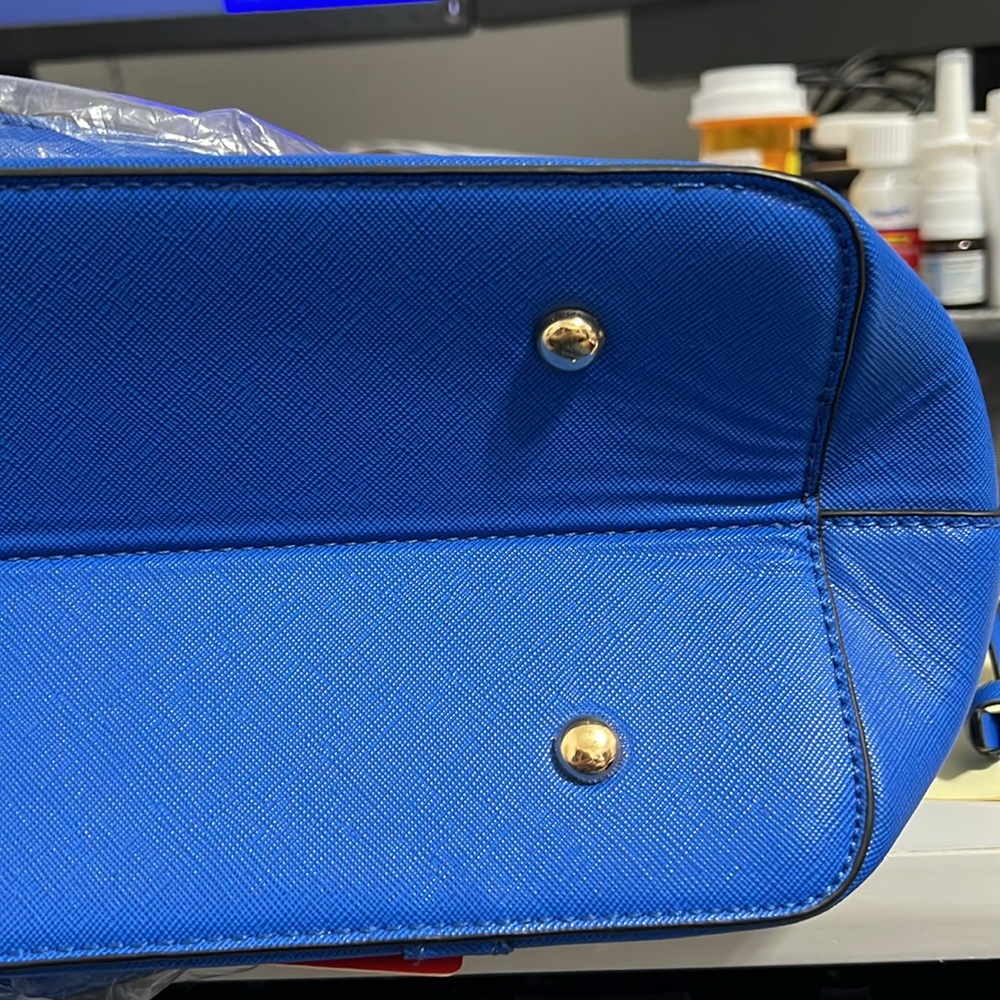 Montana West Blue Satchel Bag with Metallic Accents - Picture 4 of 7